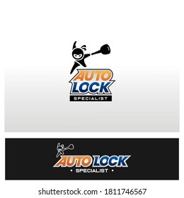 Vector design of car protection logo, auto lock.