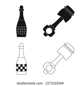 Vector design of car and rally icon. Set of car and race stock symbol for web.