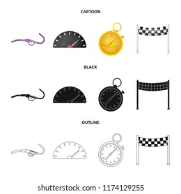 Vector design of car and rally icon. Collection of car and race stock vector illustration.