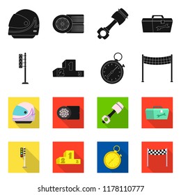 Vector design of car and rally icon. Collection of car and race stock vector illustration.