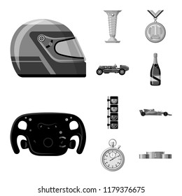 Vector design of car and rally icon. Collection of car and race stock symbol for web.
