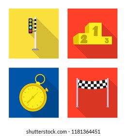 Vector design of car and rally icon. Set of car and race vector icon for stock.