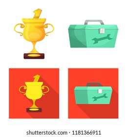 Vector design of car and rally icon. Set of car and race stock vector illustration.