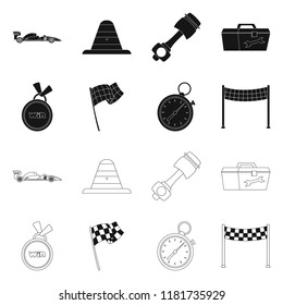 Vector design of car and rally icon. Collection of car and race stock symbol for web.