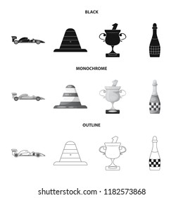 Vector design of car and rally icon. Collection of car and race stock symbol for web.