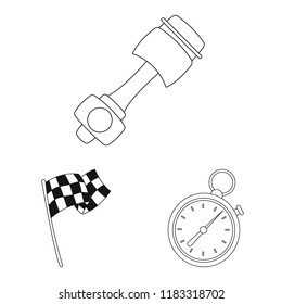 Vector design of car and rally icon. Collection of car and race stock vector illustration.