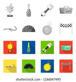 Vector design of car and rally icon. Collection of car and race stock symbol for web.