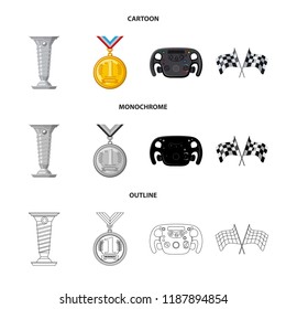 Vector design of car and rally icon. Collection of car and race stock symbol for web.