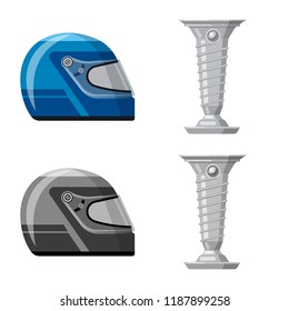 Vector design of car and rally icon. Set of car and race stock symbol for web.