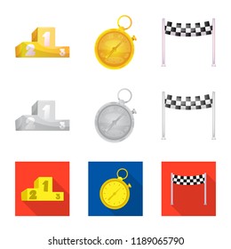 Vector design of car and rally icon. Set of car and race vector icon for stock.