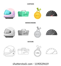 Vector design of car and rally icon. Collection of car and race stock symbol for web.