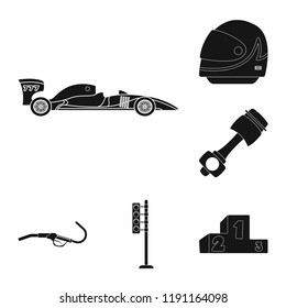 Vector design of car and rally icon. Collection of car and race stock symbol for web.