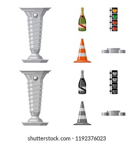 Vector design of car and rally icon. Set of car and race stock vector illustration.