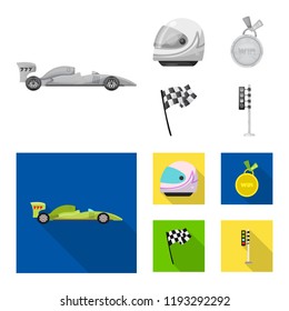 Vector design of car and rally icon. Set of car and race stock symbol for web.