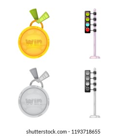 Vector design of car and rally icon. Set of car and race vector icon for stock.