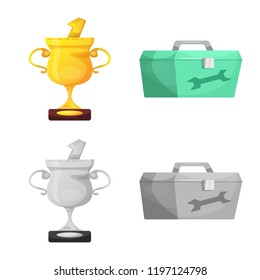 Vector design of car and rally icon. Set of car and race stock symbol for web.