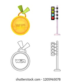 Vector design of car and rally icon. Collection of car and race vector icon for stock.