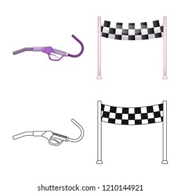 Vector design of car and rally icon. Collection of car and race vector icon for stock.