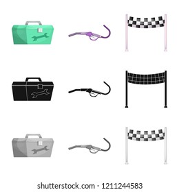 Vector design of car and rally icon. Collection of car and race stock symbol for web.