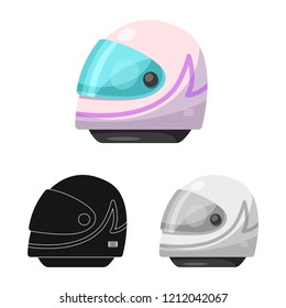 Vector design of car and rally icon. Set of car and race vector icon for stock.