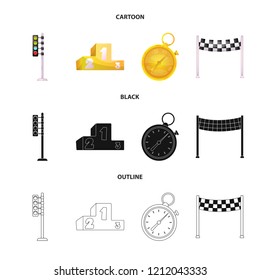 Vector design of car and rally icon. Collection of car and race stock symbol for web.