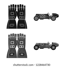Vector design of car and rally icon. Set of car and race stock vector illustration.