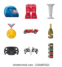 Vector design of car and rally icon. Collection of car and race stock symbol for web.
