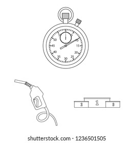 Vector design of car and rally icon. Set of car and race vector icon for stock.