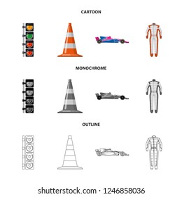 Vector design of car and rally icon. Set of car and race stock symbol for web.