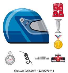 Vector design of car and rally icon. Collection of car and race stock symbol for web.