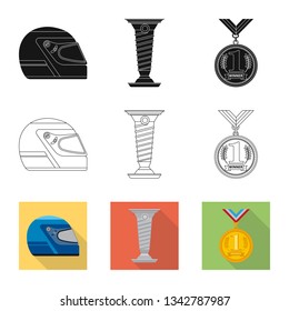 Vector design of car and rally icon. Set of car and race vector icon for stock.