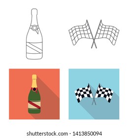 Vector design of car and rally icon. Set of car and race vector icon for stock.