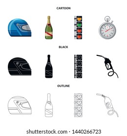 Vector design of car and rally icon. Collection of car and race stock symbol for web.