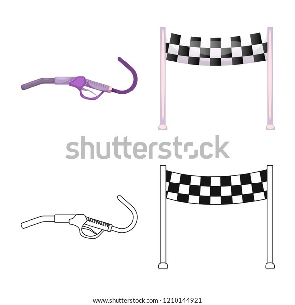 Vector design of car and rally icon.\
Collection of car and race vector icon for\
stock.