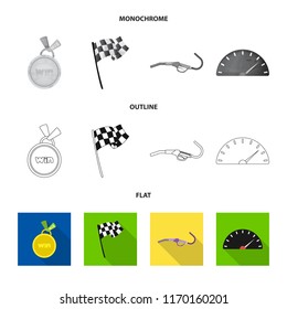 Vector design of car and rally logo. Set of car and race vector icon for stock.