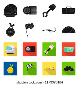 Vector design of car and rally logo. Collection of car and race vector icon for stock.