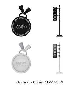 Vector design of car and rally logo. Collection of car and race vector icon for stock.