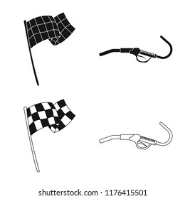 Vector design of car and rally logo. Collection of car and race vector icon for stock.
