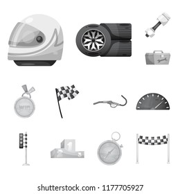 Vector design of car and rally logo. Set of car and race stock symbol for web.