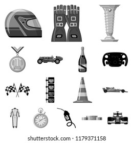 Vector design of car and rally logo. Set of car and race stock vector illustration.