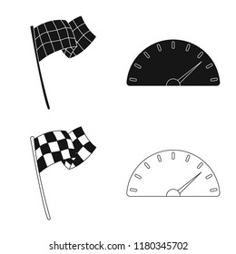 Vector design of car and rally logo. Collection of car and race stock vector illustration.
