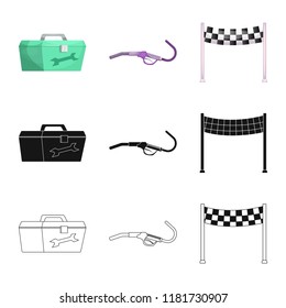 Vector design of car and rally logo. Collection of car and race stock symbol for web.