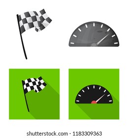 Vector design of car and rally logo. Collection of car and race stock vector illustration.