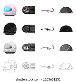 Vector design of car and rally logo. Set of car and race stock vector illustration.