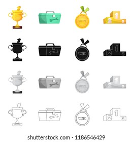Vector design of car and rally logo. Set of car and race vector icon for stock.