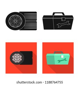 Vector design of car and rally logo. Set of car and race stock symbol for web.