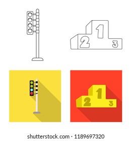 Vector design of car and rally logo. Collection of car and race stock vector illustration.