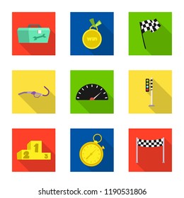 Vector design of car and rally logo. Collection of car and race stock vector illustration.