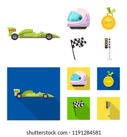 Vector design of car and rally logo. Set of car and race stock symbol for web.