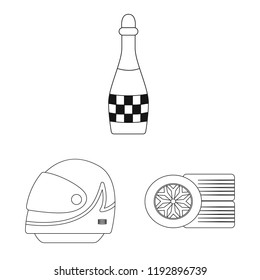 Vector design of car and rally logo. Set of car and race stock symbol for web.